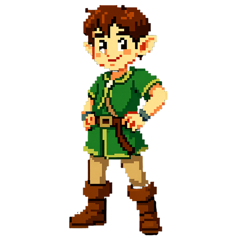 Elf character converted to pixel art with AI