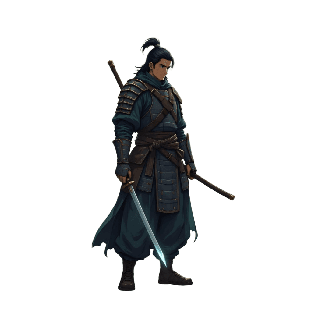 Samurai warrior character sprite, HD