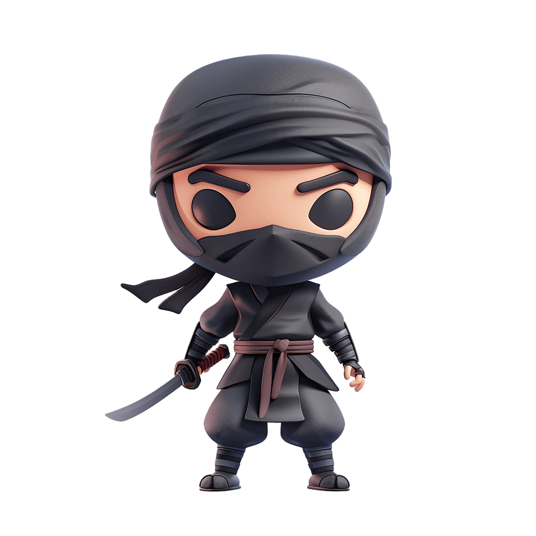 Samurai character with katana, original image