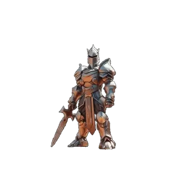 Armored knight sword attack animation generated with AI
